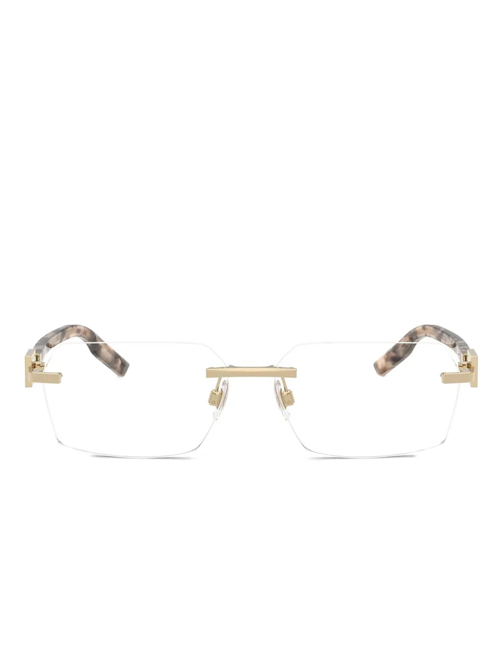 Dolce & Gabbana Eyewear Bril met randloos montuur en gouden tempel
