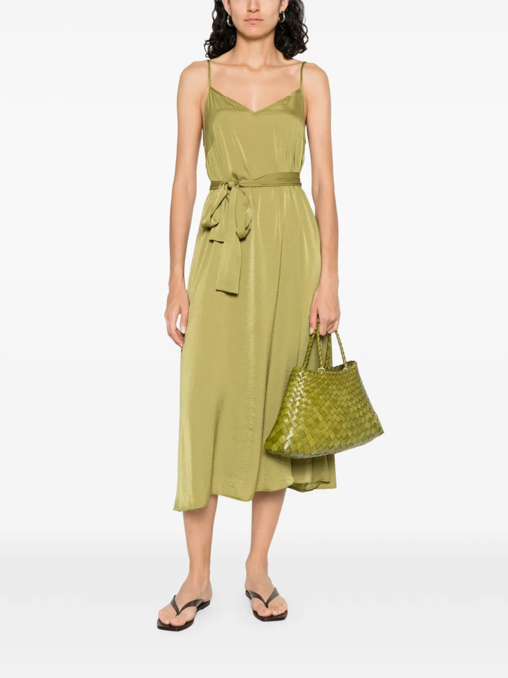 MOUTAKI satin midi dress - Groen