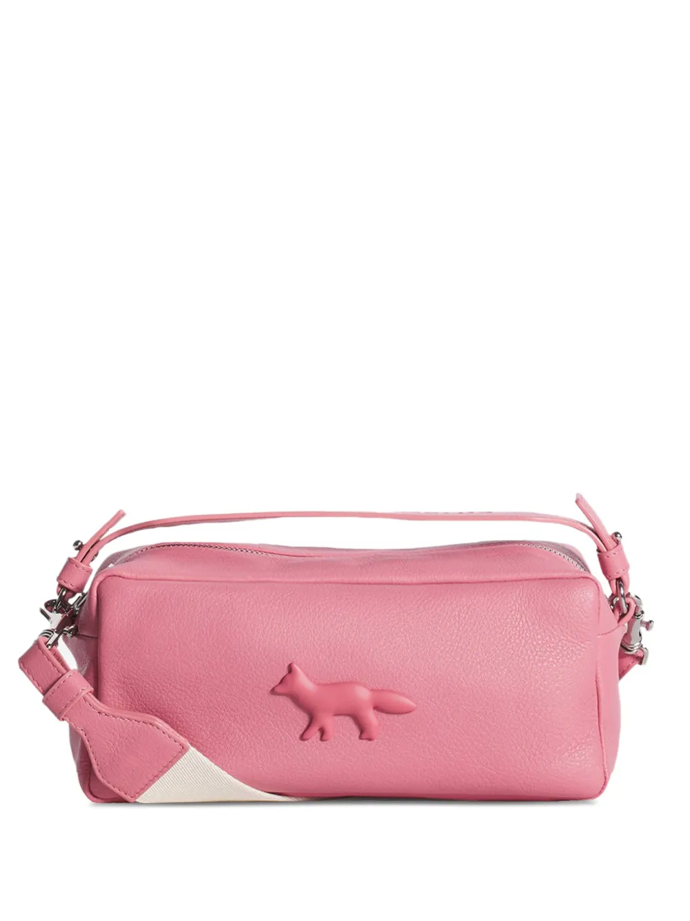 Maison Kitsuné Leren shopper Roze