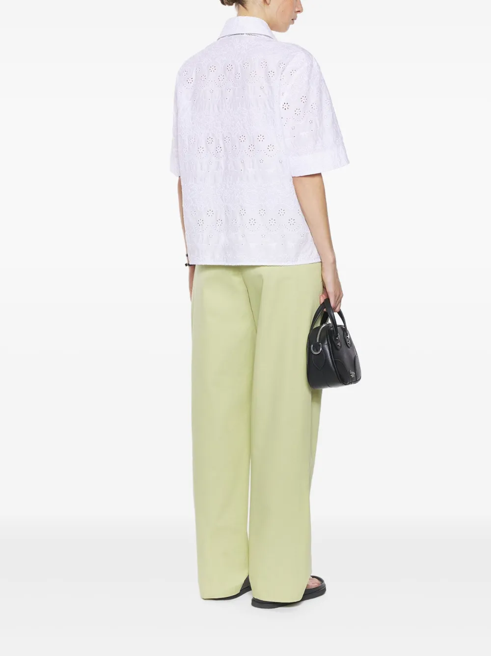 MAISON KITSUNÉ EMBROIDERED SHORT-SLEEVE SHIRT