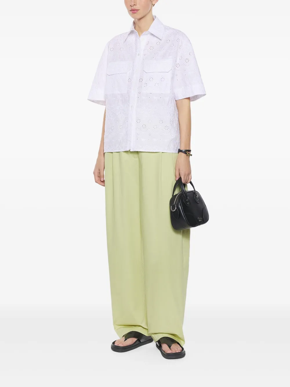 Maison Kitsuné Blouse met borduurwerk - Wit