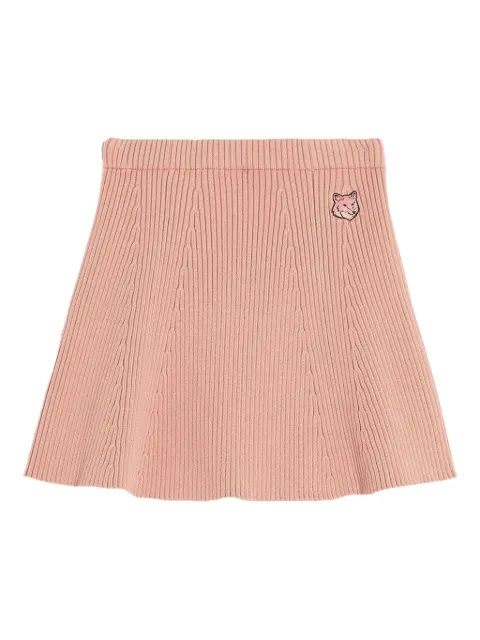 Maison Kitsuné ribbed-knit flared mini skirt