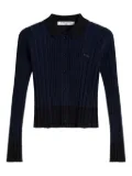 Maison Kitsuné logo-embroidered cardigan - P476 INK BLUE