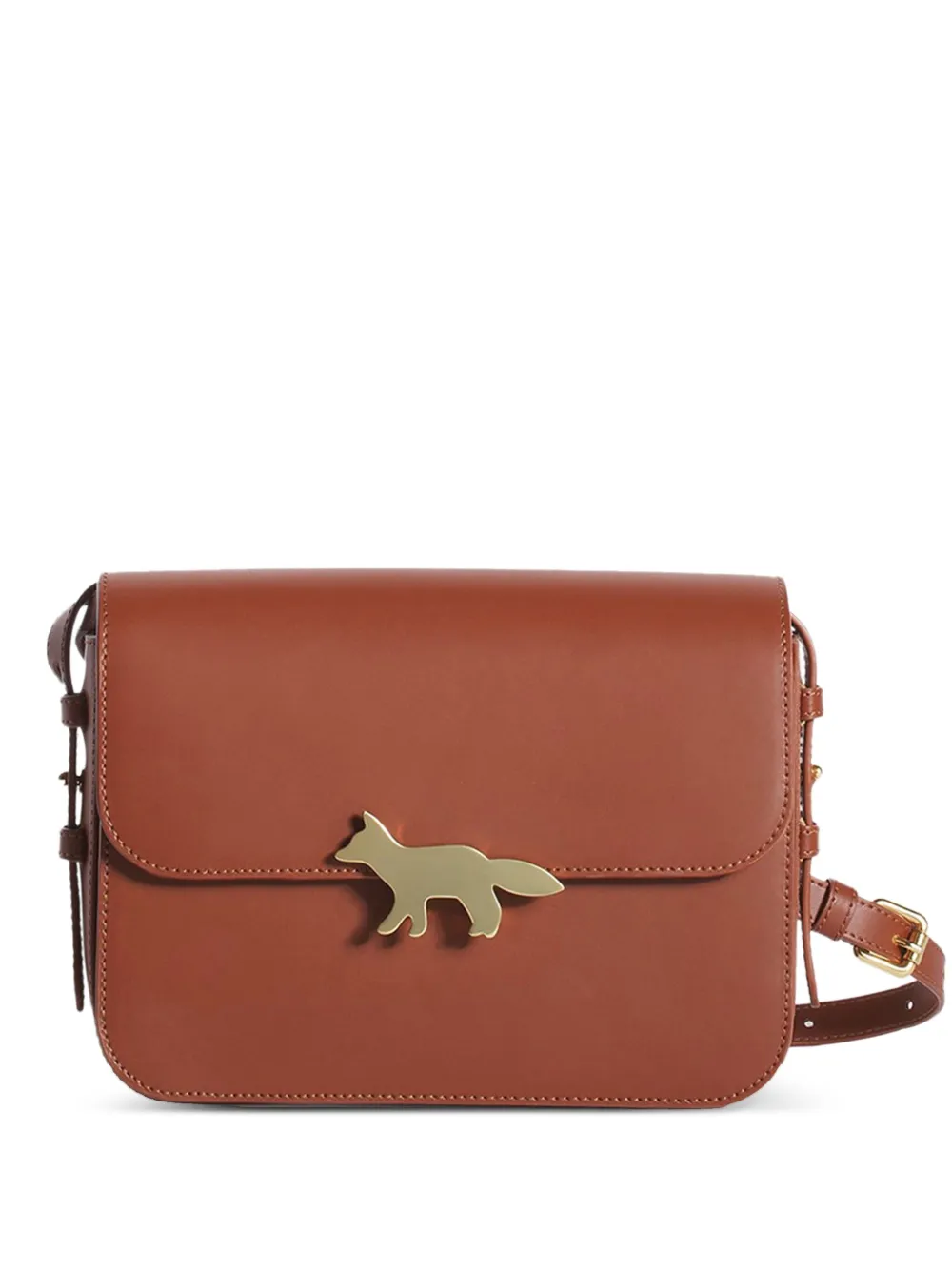 Maison Kitsuné Fox-embellished Cross Body Bag In Brown