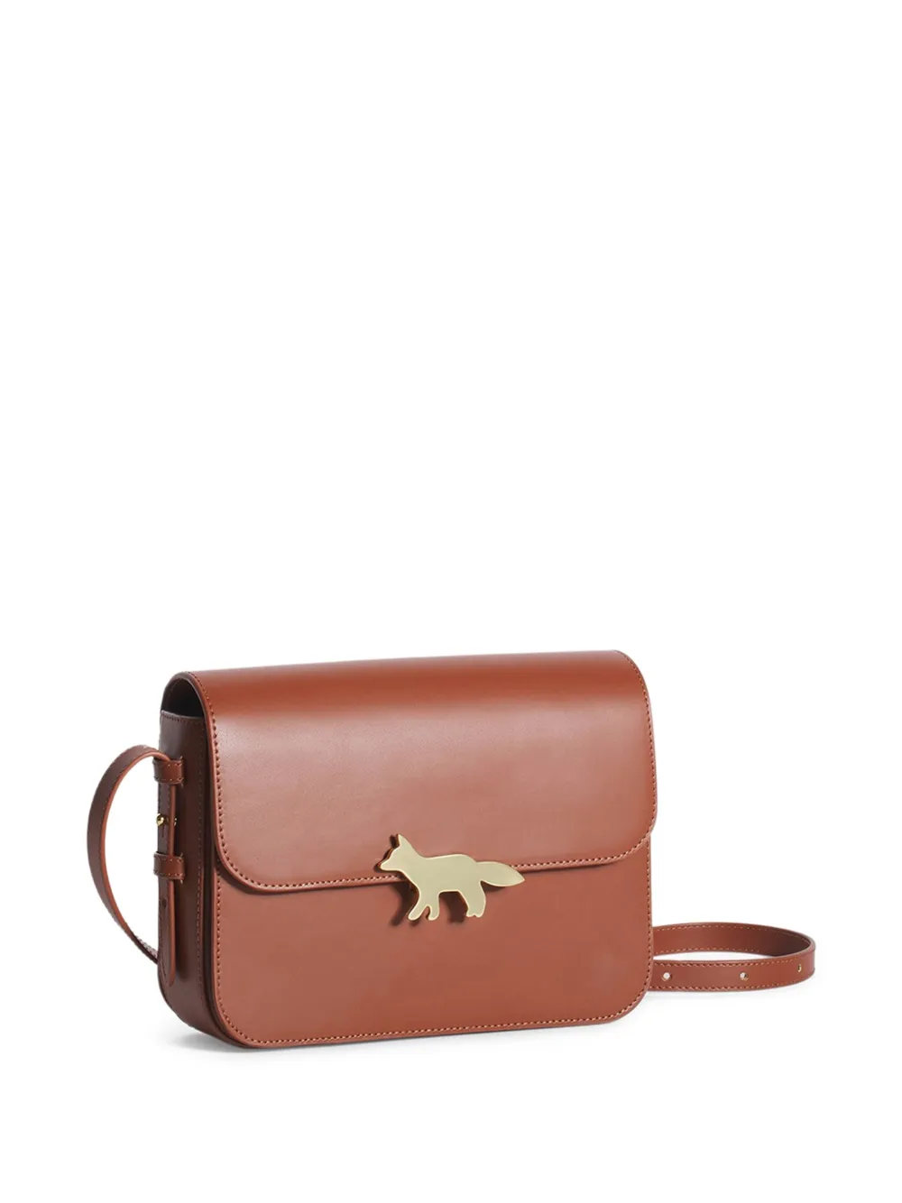 Maison Kitsuné Fox-embellished Cross Body Bag In Brown