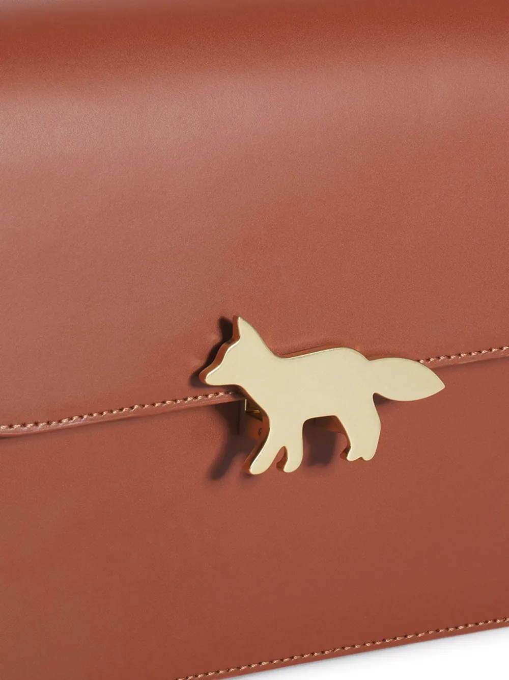 Maison Kitsuné Fox-embellished Cross Body Bag In Brown