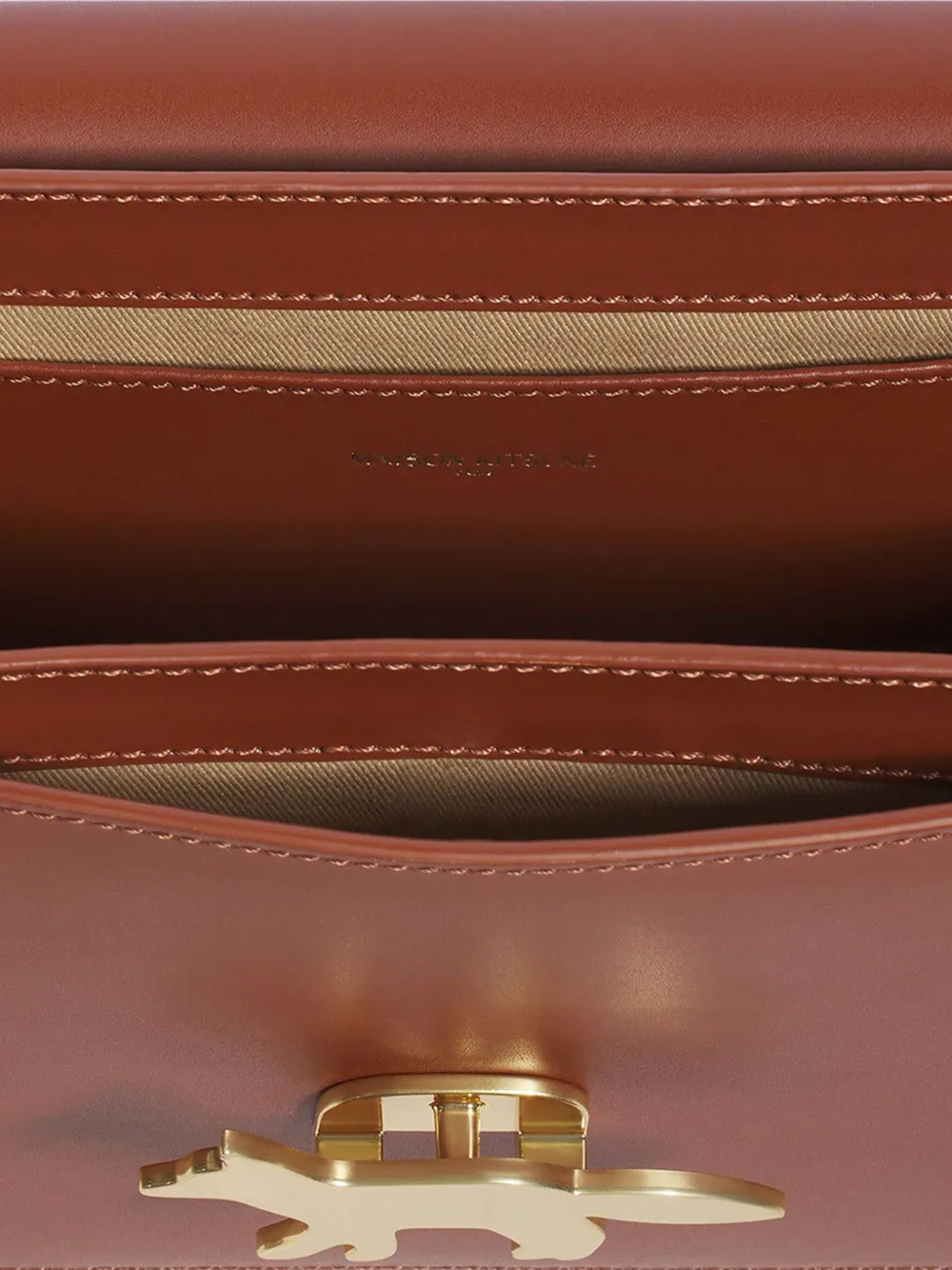 Maison Kitsuné Fox-embellished Cross Body Bag In Brown