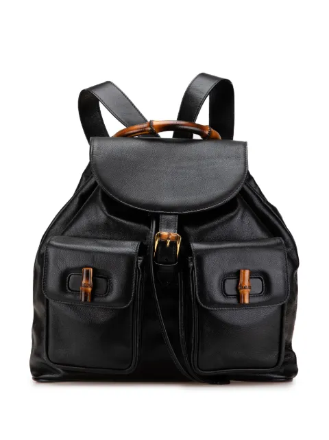 Gucci Pre-Owned 20th Century Calfskin Bamboo Drawstring backpack