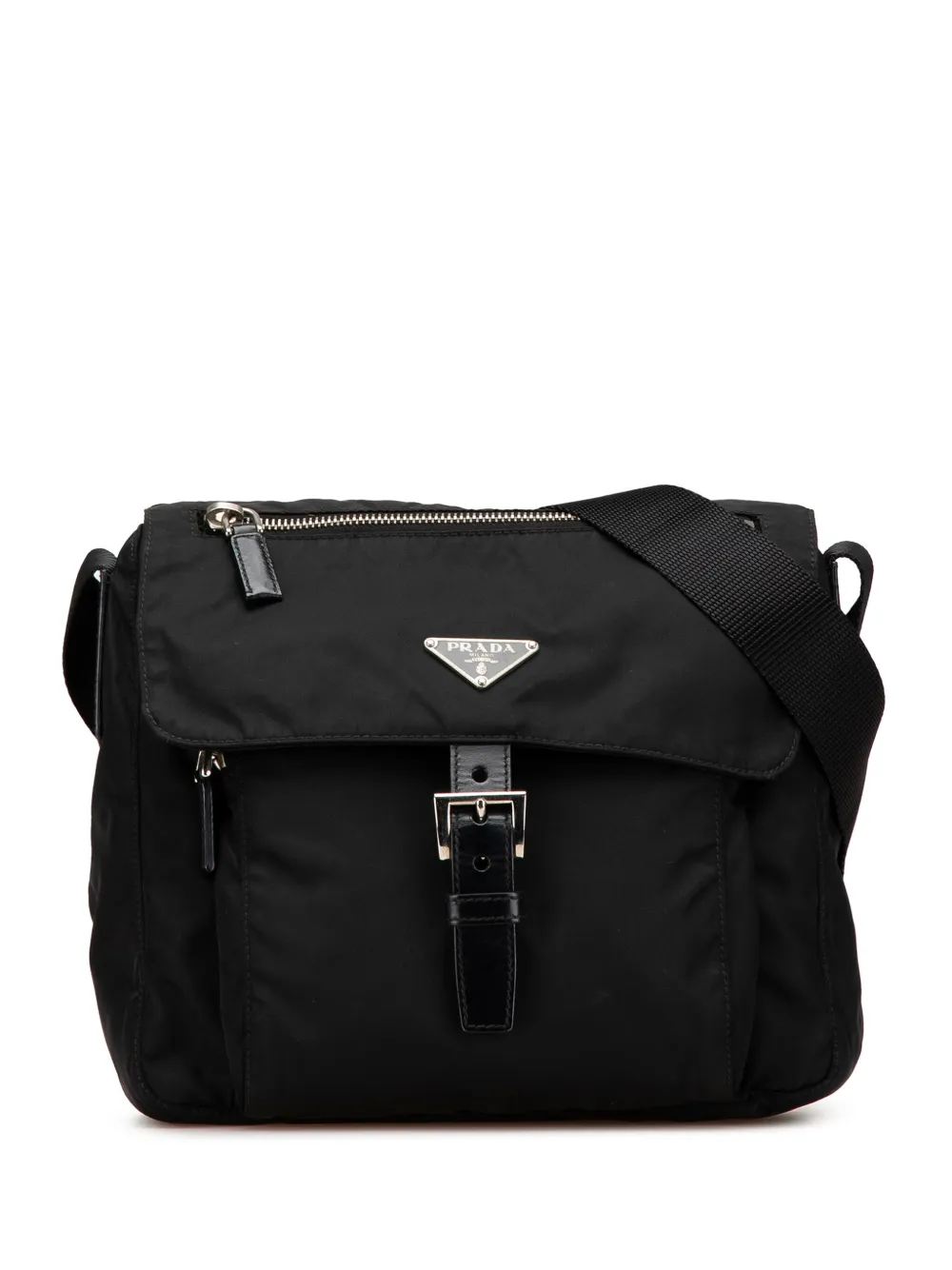 Prada Pre-Owned 2013-2024 Tessuto Zip Buckle Messenger Bag crossbody Prada Pre-Owned 2013-2024 Tessuto Zip Buckle Messenger Bag crossbody