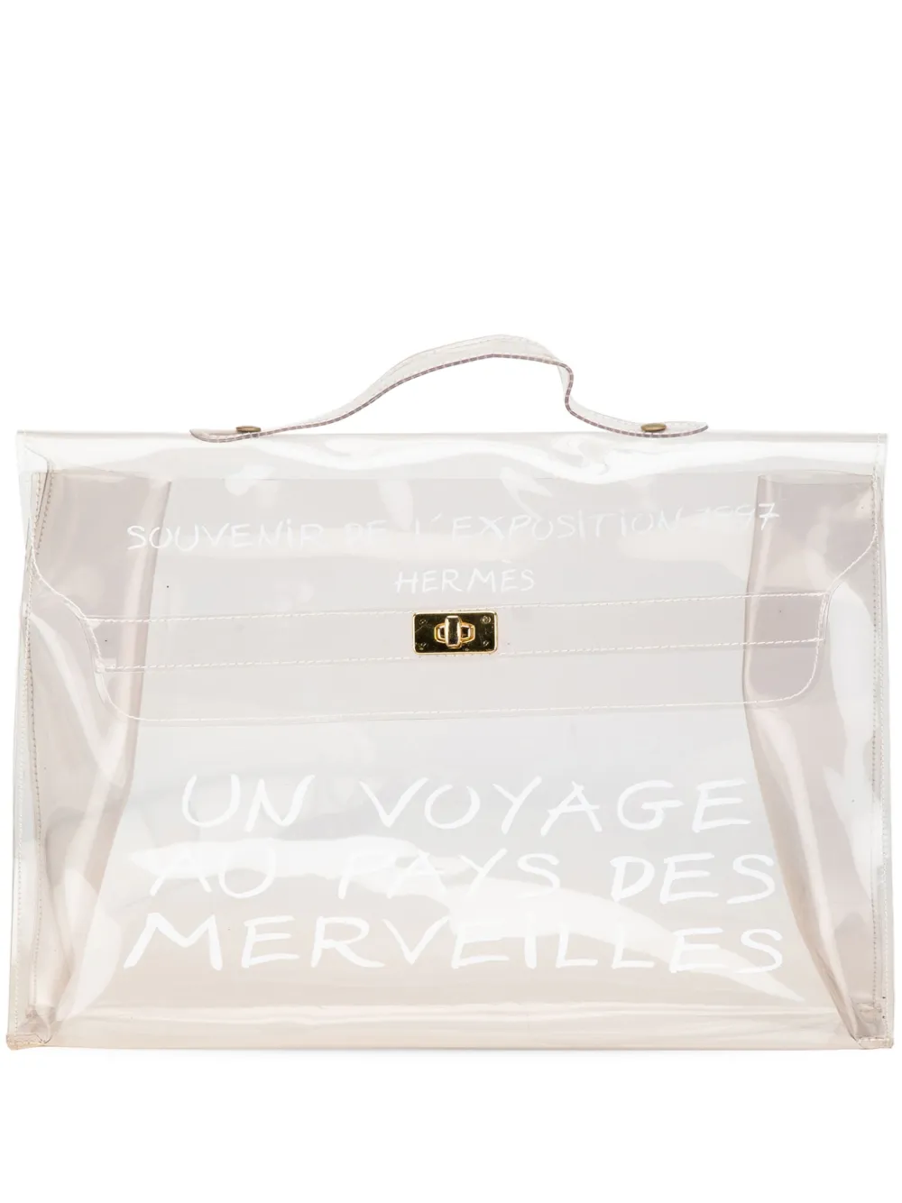 Pre-owned Hermes 1997 Vinyl Souvenir De L Exposition Kelly Handbag