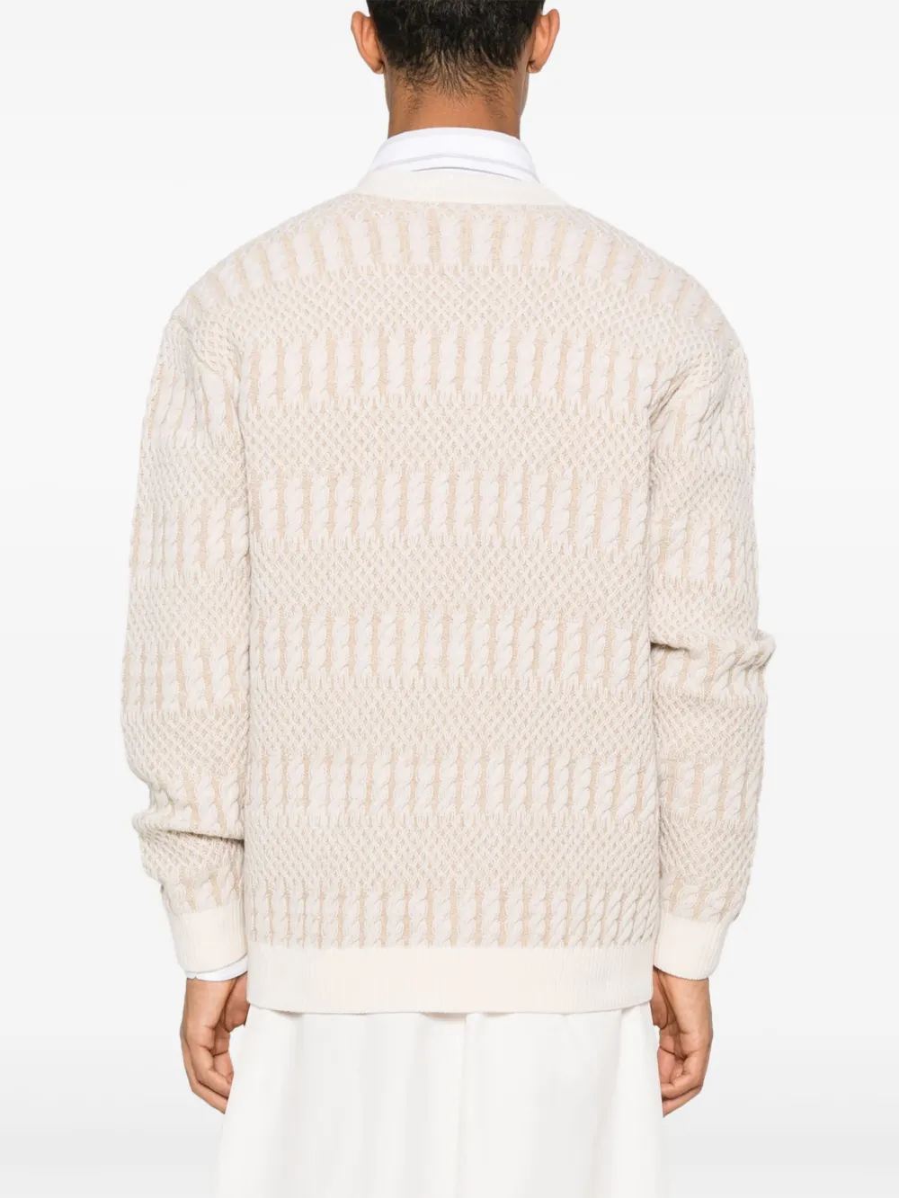 Drôle De Monsieur Vest van merino wol Beige