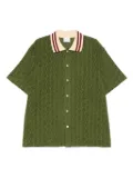 Drôle De Monsieur contrasting-collar shirt - Green