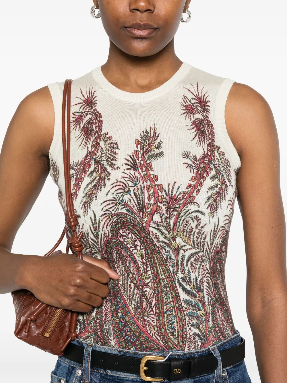 ETRO Top met paisley-print Beige
