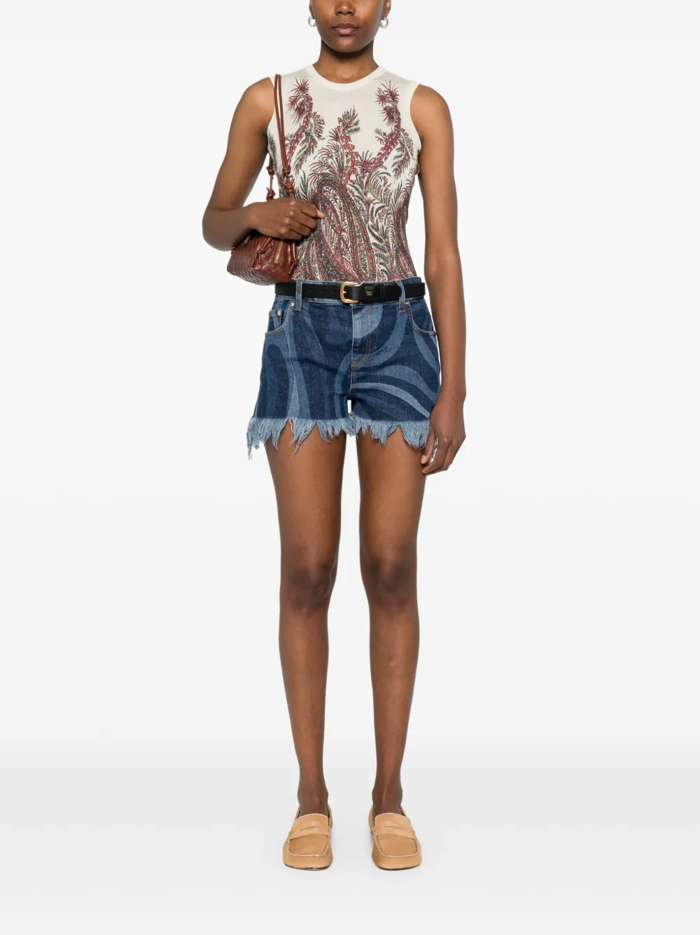 ETRO Top met paisley-print Beige