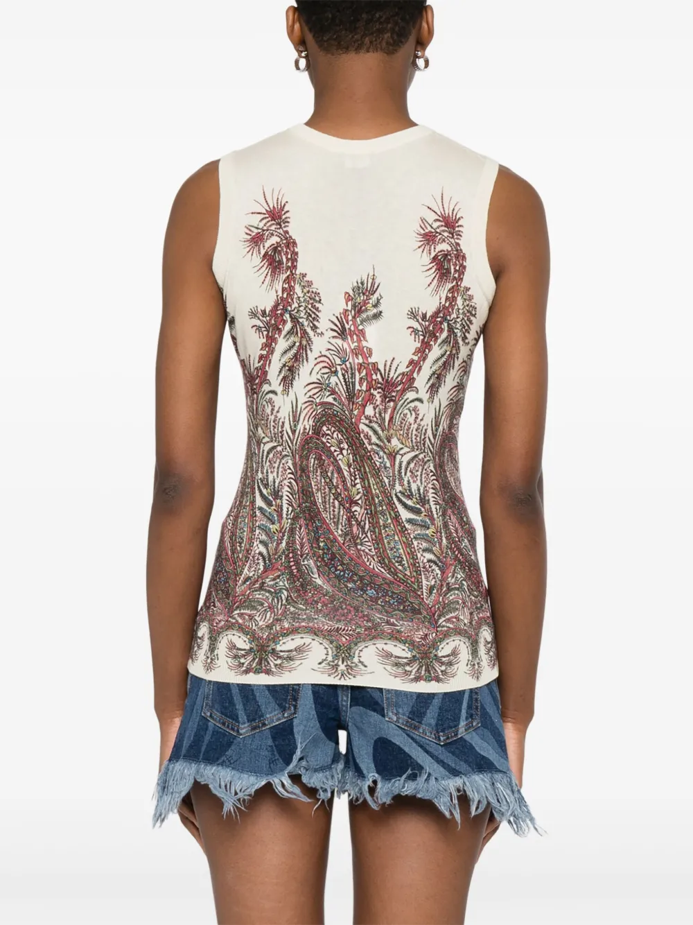 ETRO Top met paisley-print Beige