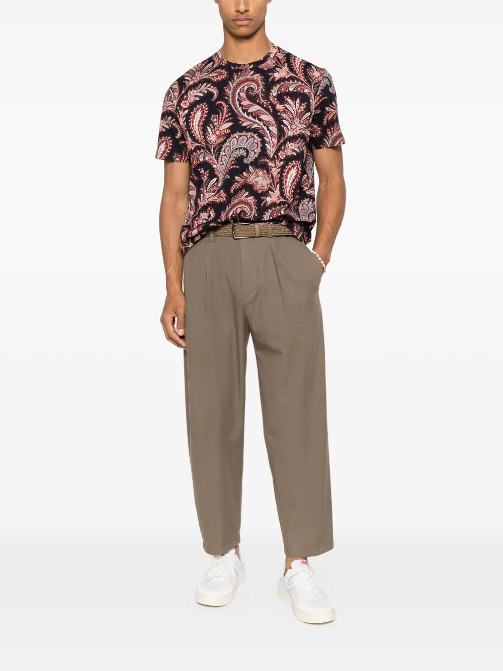 ETRO paisley-print cotton T-shirt - Blauw