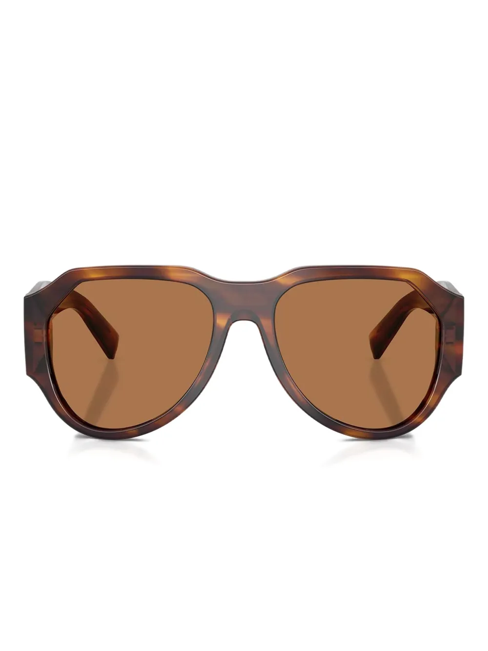 Dolce & Gabbana Eyewear Occhiali da sole geometrici a righe - Marrone