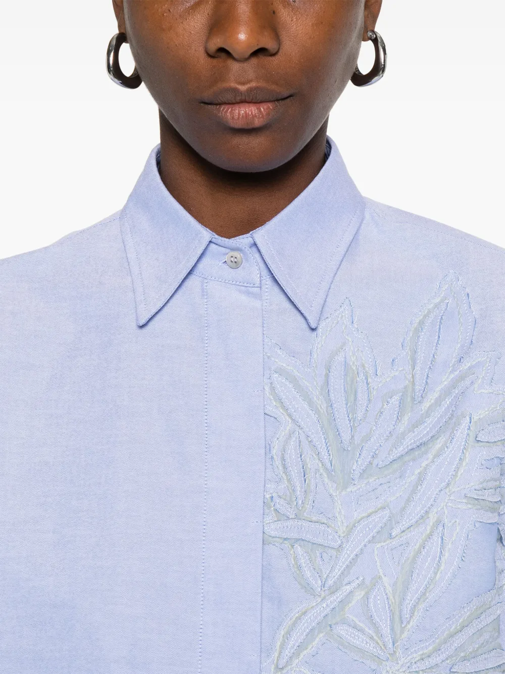 Brunello Cucinelli Blouse met borduurwerk Blauw