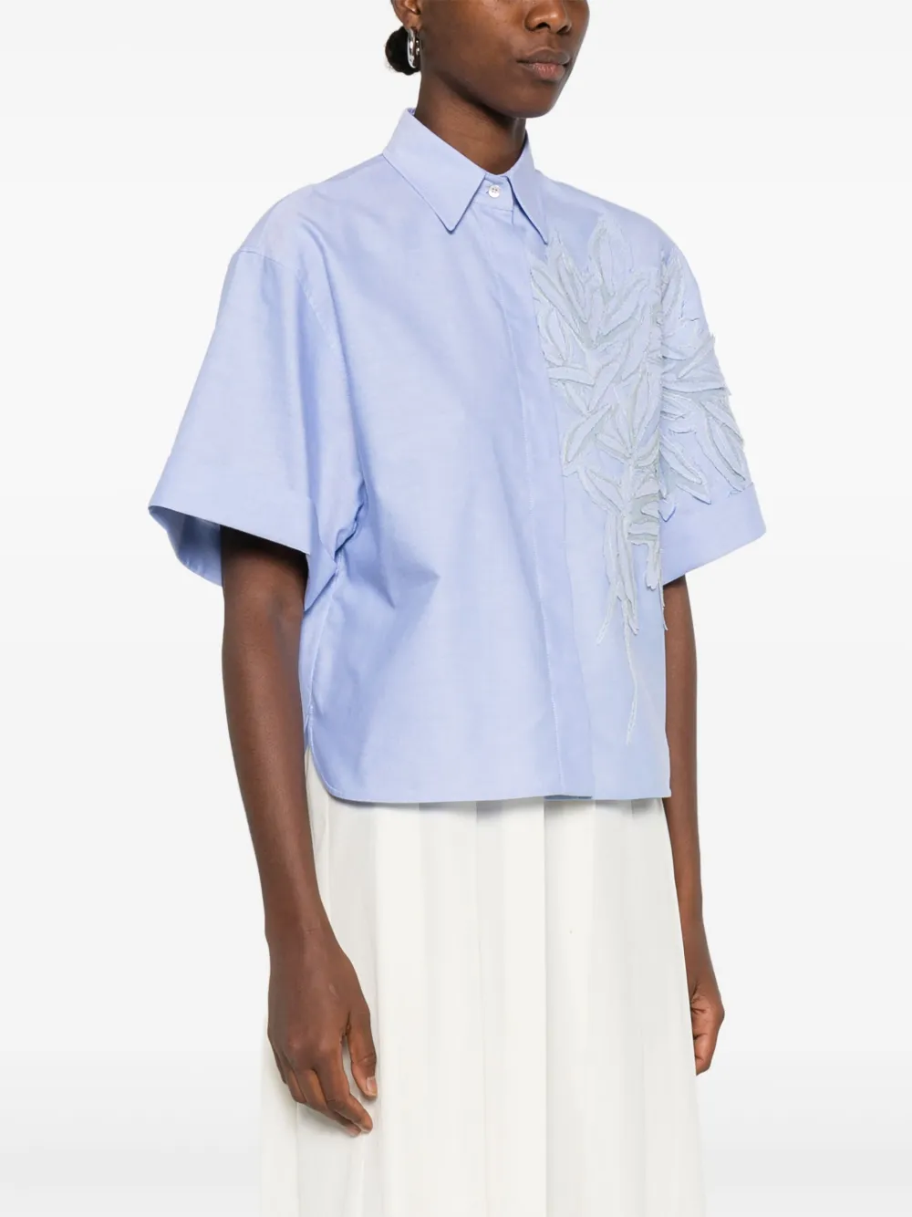 Brunello Cucinelli Blouse met borduurwerk Blauw