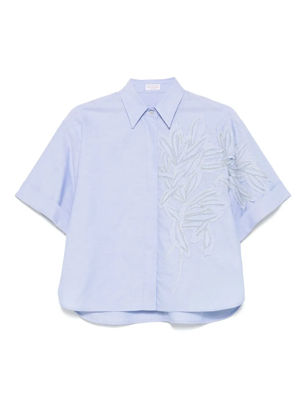 Brunello Cucinelli Blouse met borduurwerk Blauw