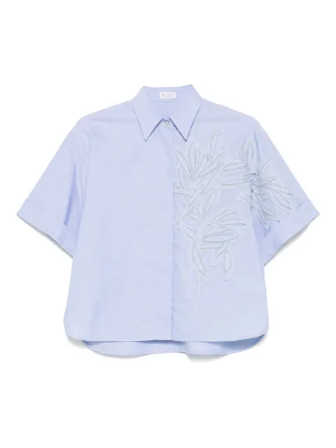 Brunello Cucinelli embroidered short-sleeve shirt