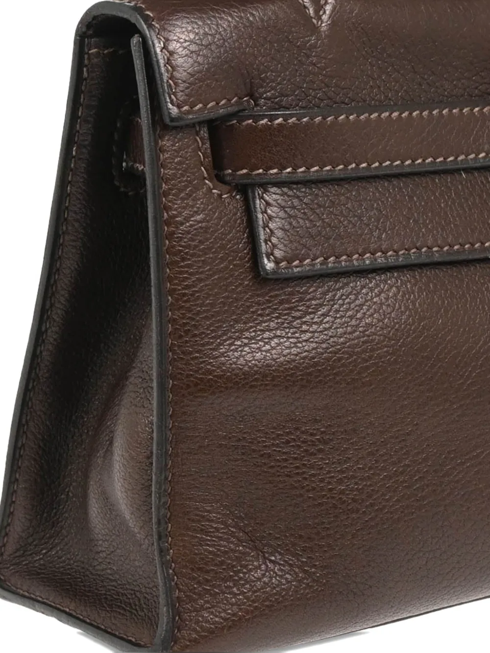 Pre-owned Hermes 2005 Kelly Pochette Tote Bag In Brown