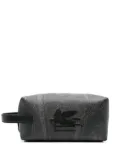 ETRO embroidered-logo wash bag - Grey