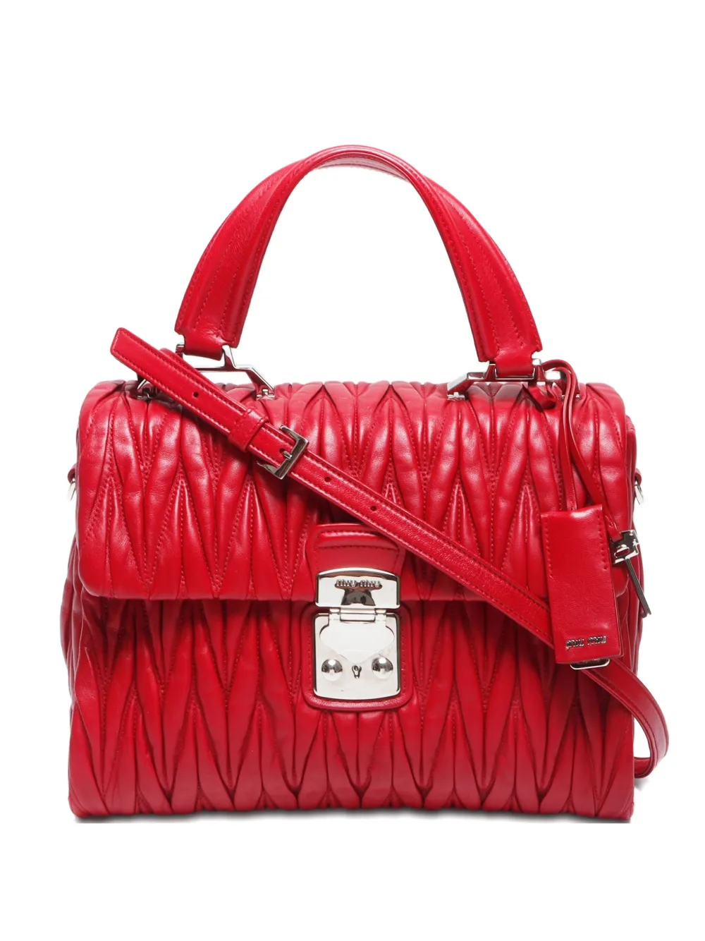 Miu Miu Pre-Owned 2015-2020s matelassé tote bag | Red | Image 1