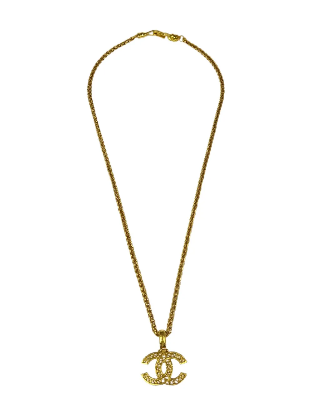 CHANEL Pre-Owned collier à pendentif cœur CC (1995) | or | Image 1
