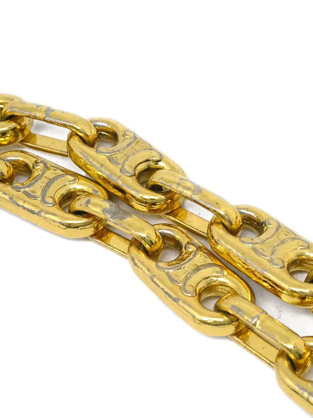 Pre-owned Celine 1990-2000s Triomphe-engraved Necklace In Gold