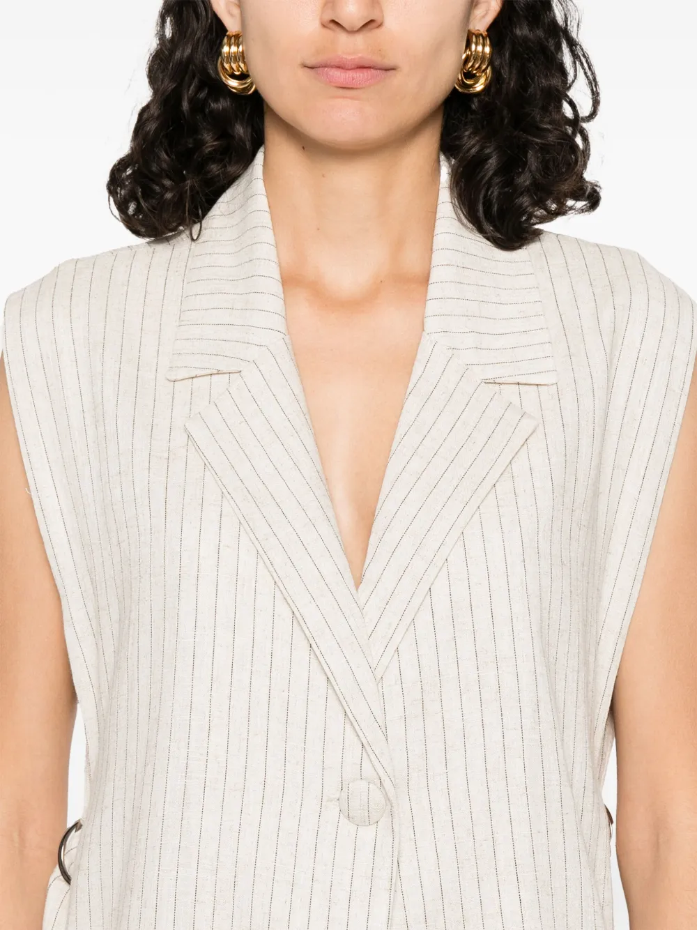MOUTAKI Gestreepte spencer Beige