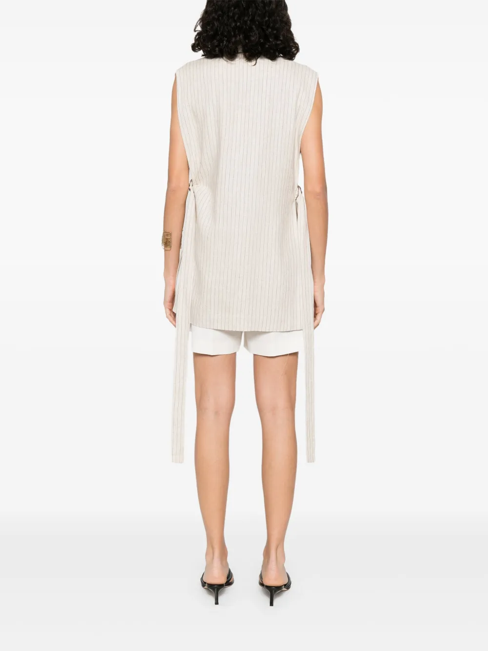 MOUTAKI Gestreepte spencer Beige