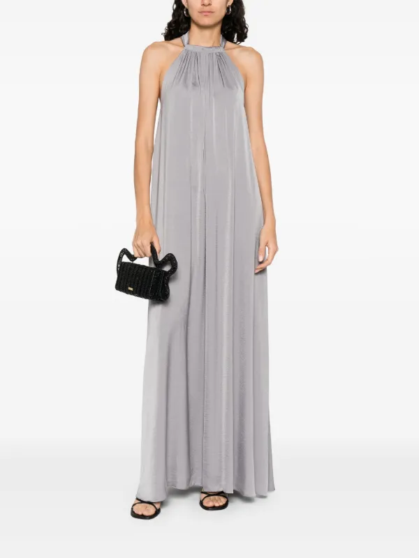 MOUTAKI Robe En Satin à Coupe Longue Gris FARFETCH DZ