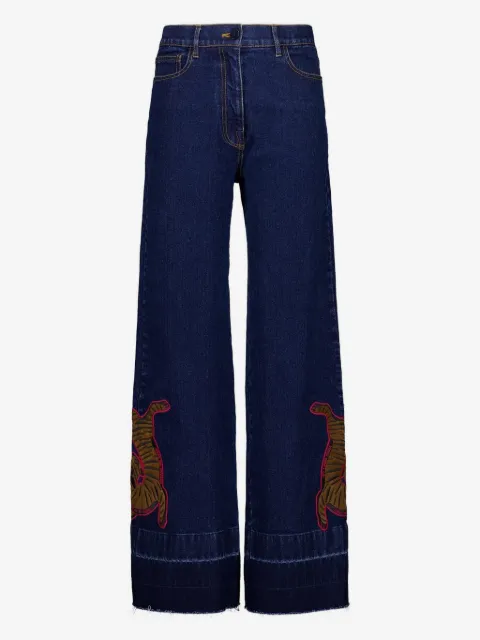 PAULA embroidered wide-leg jeans