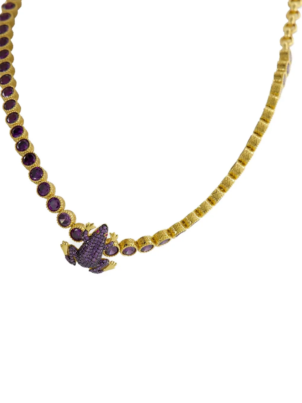  Begüm Khan Frog Tennis Necklace - Purple 