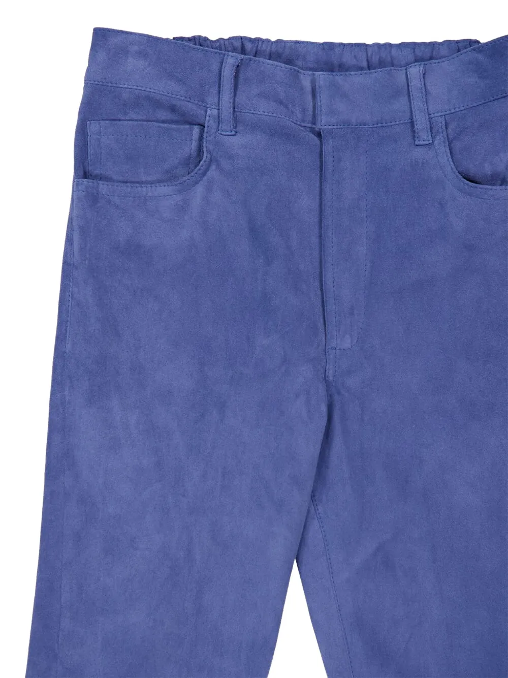 PAULA Broek met geborduurde bloemen - Blauw