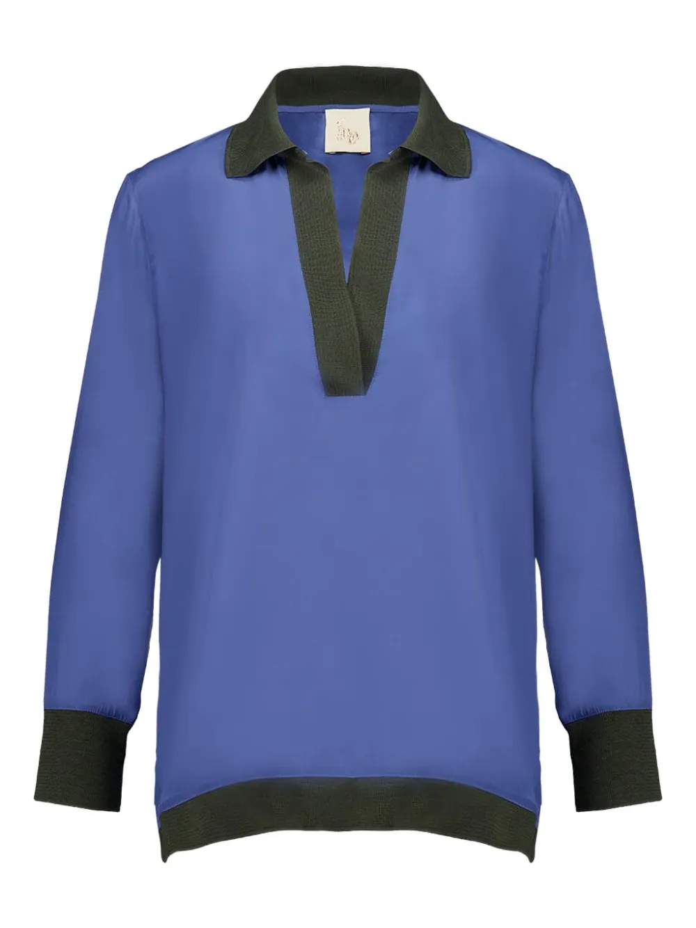 contrasting-collar blouse
