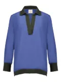 PAULA contrasting-collar blouse - Blue