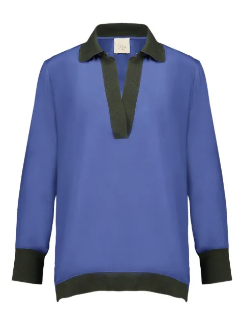 PAULA contrasting-collar blouse