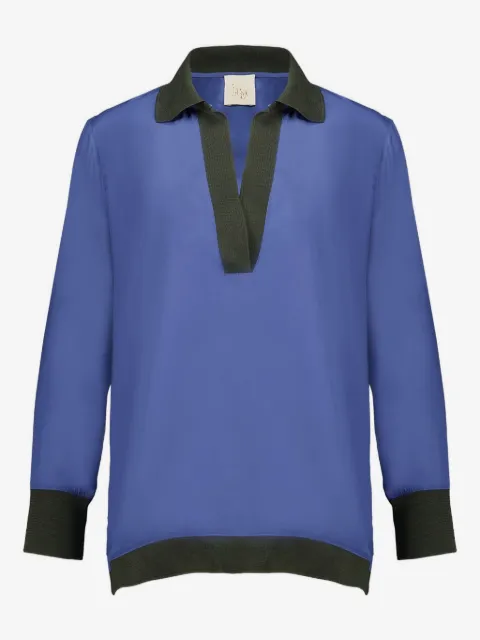 PAULA blusa con cuello en contraste