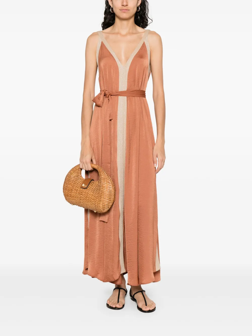 MOUTAKI satin midi dress - Bruin