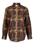 PAULA tiger-print button-up shirt - Brown