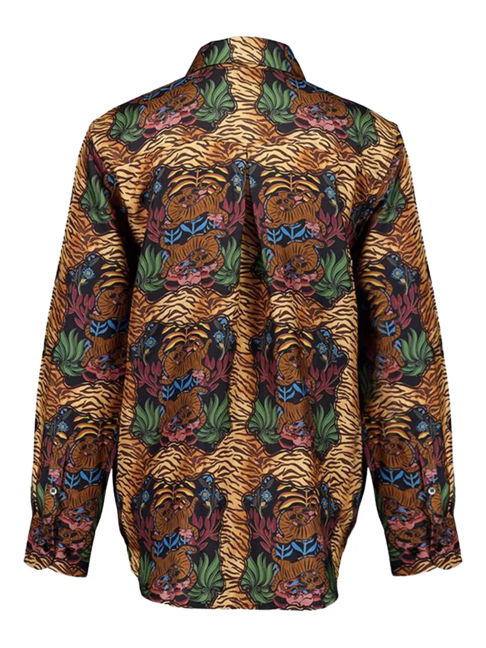 Paula Tiger-print Button-up Shirt In Brown