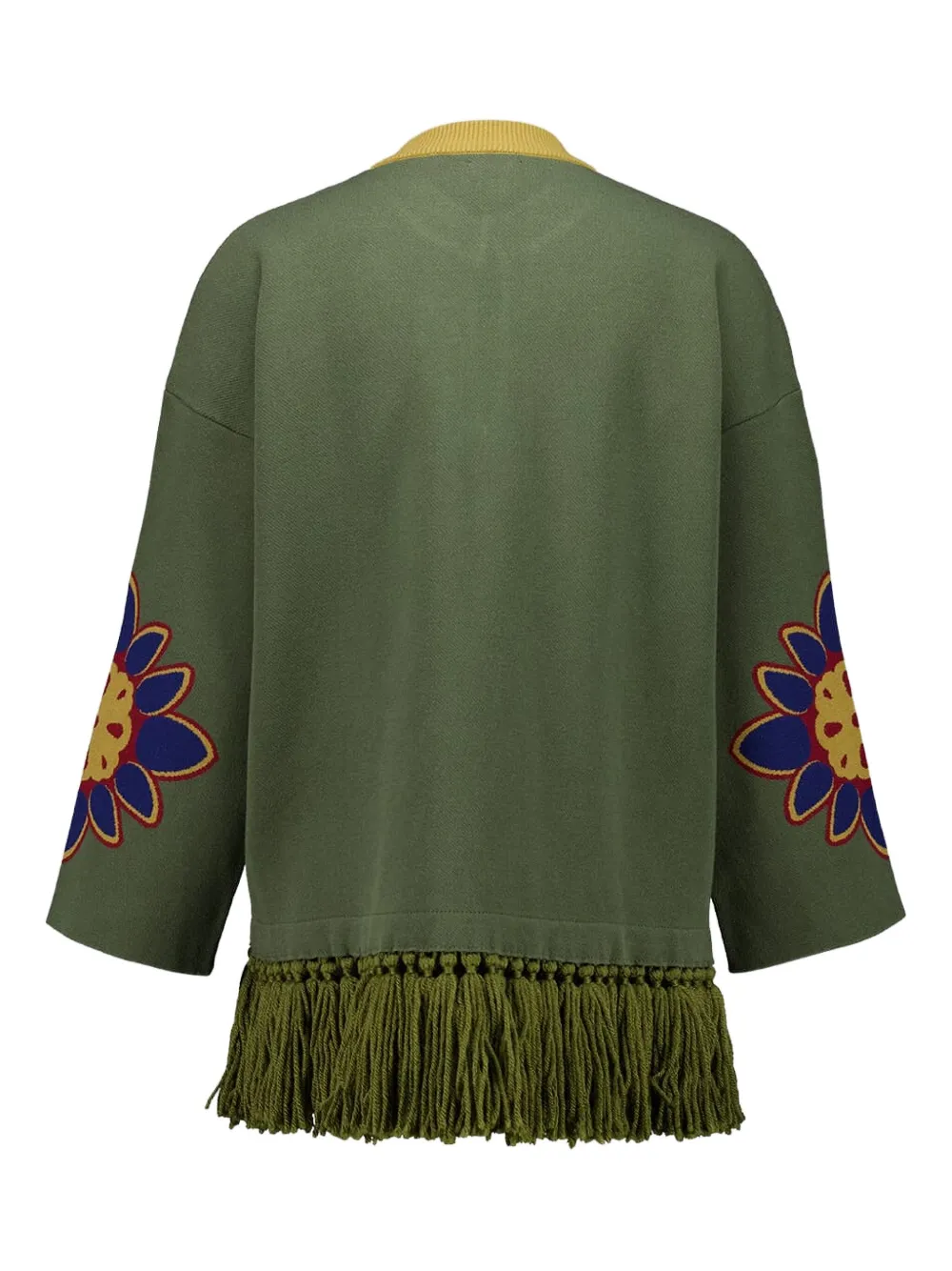 Paula Fringe-embellished Floral Tunic In Green