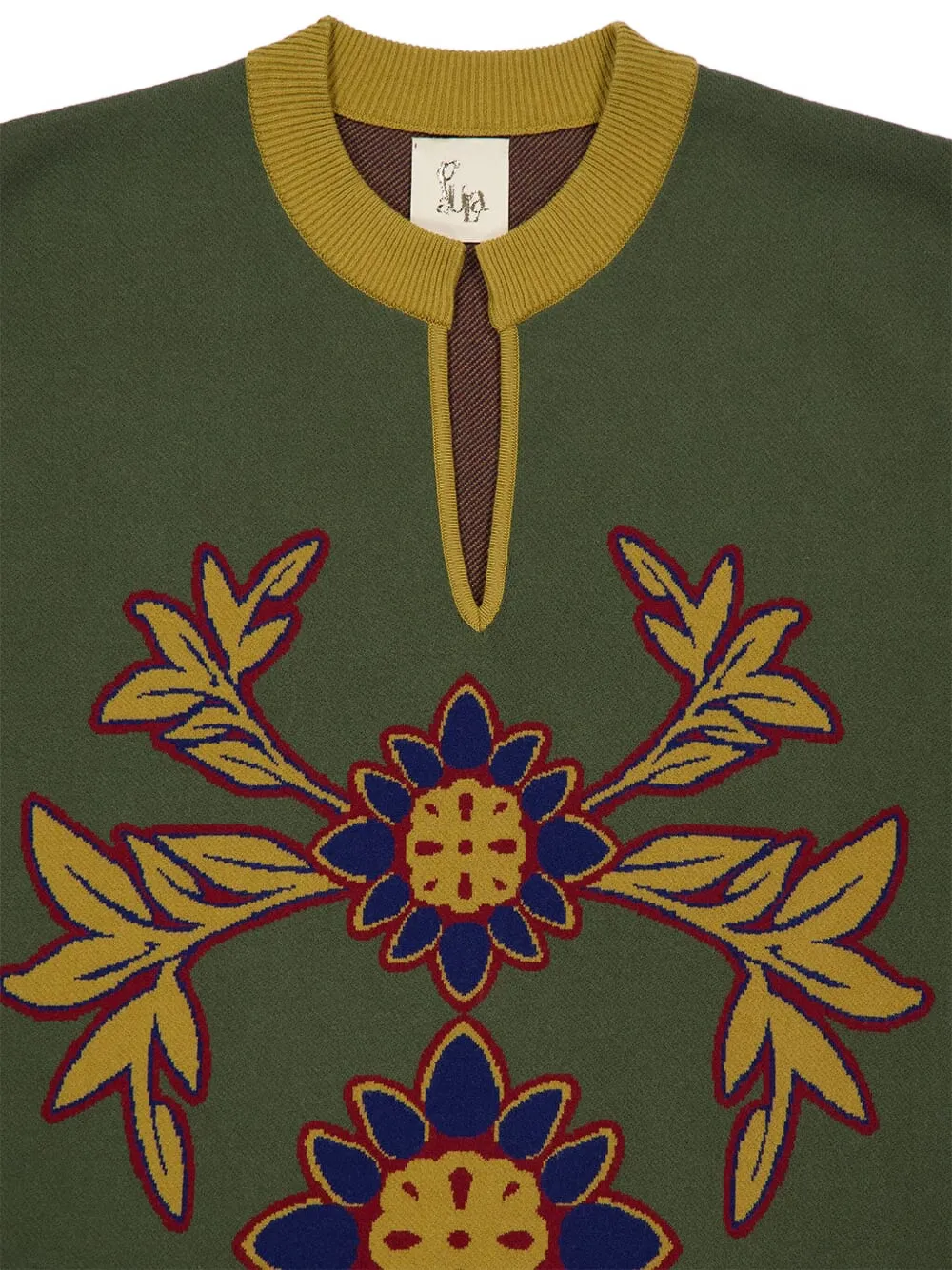 Paula Fringe-embellished Floral Tunic In Green