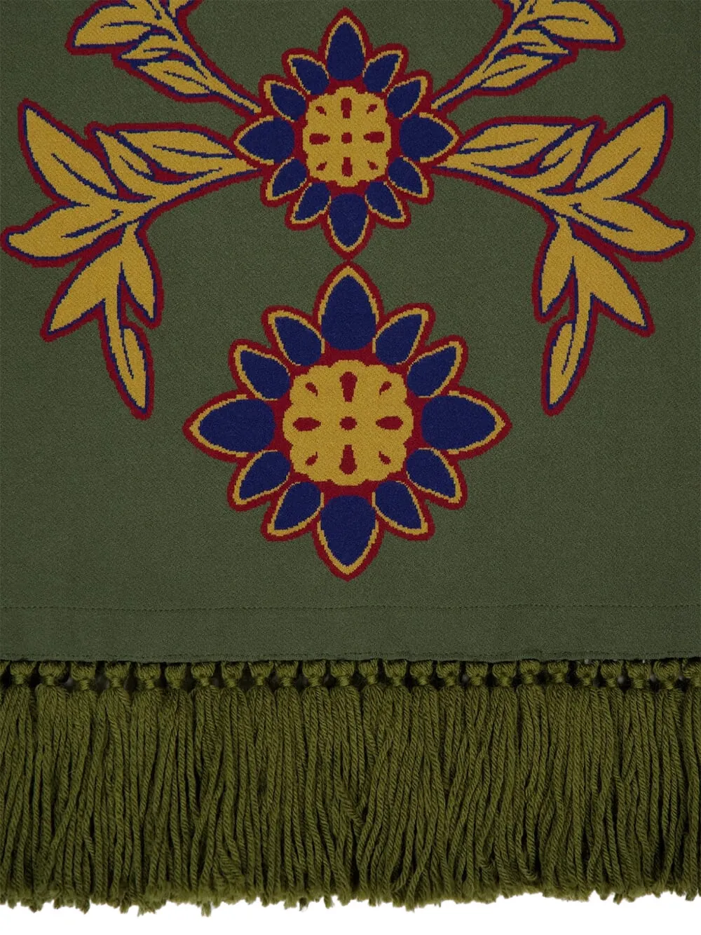 Paula Fringe-embellished Floral Tunic In Green