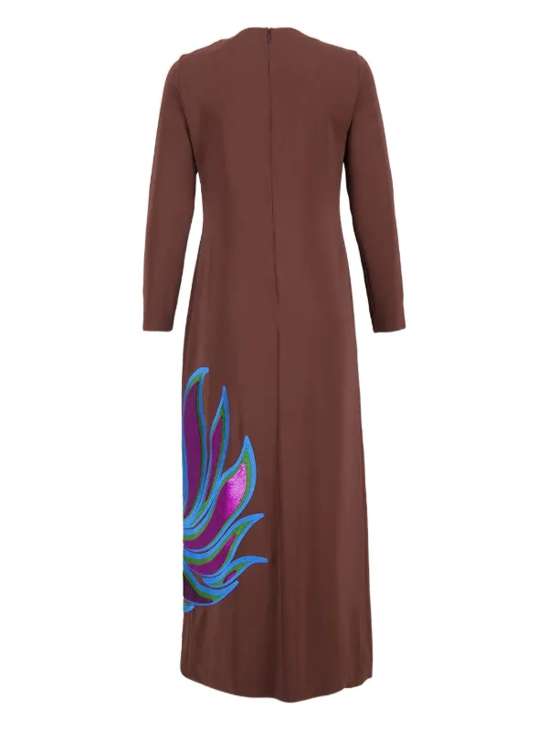 crochet top maxi dress Mocha Crochet Top Maxi Open Back Backless Dress