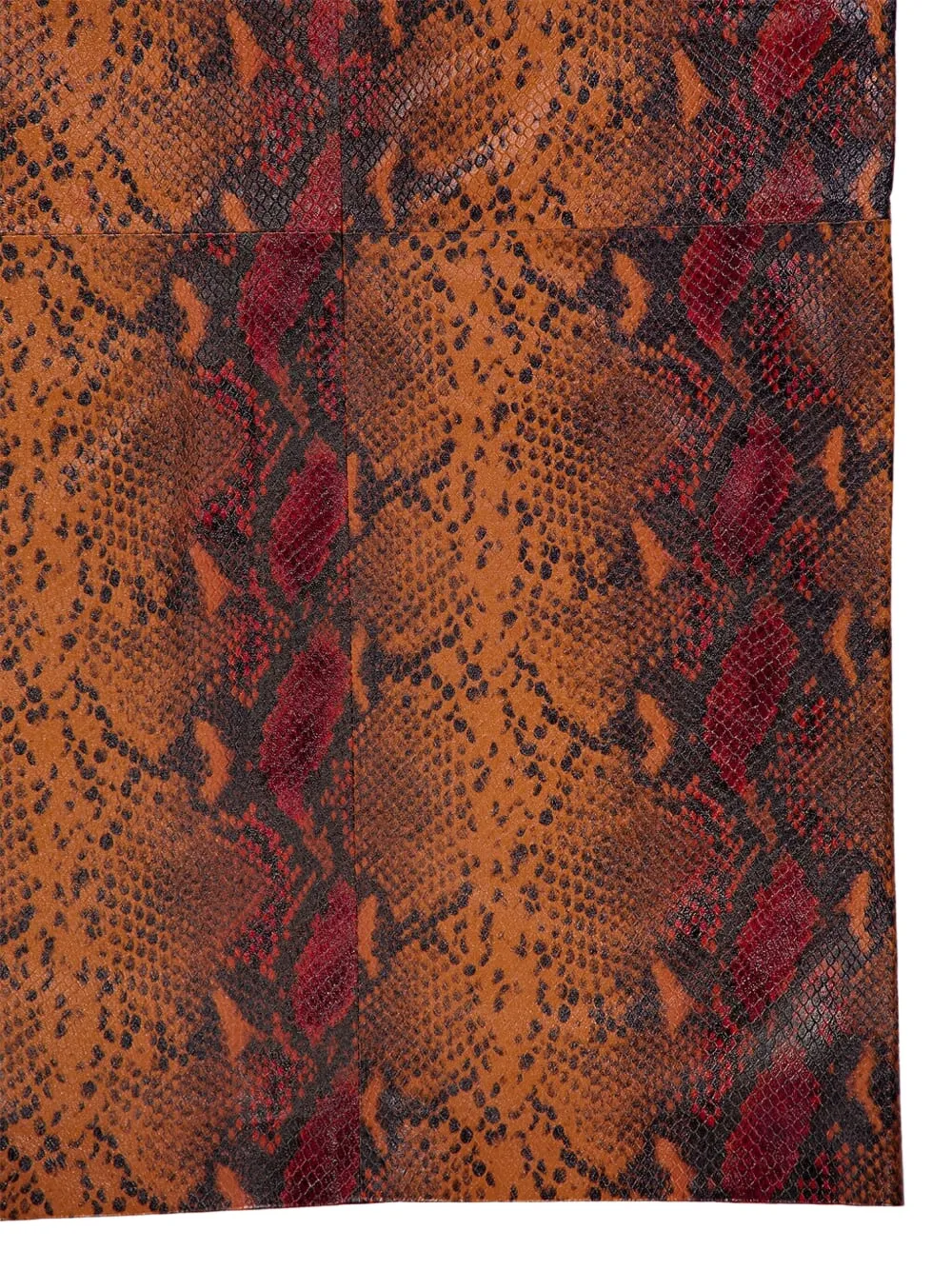 Paula Snake-effect Pencil Skirt In Brown