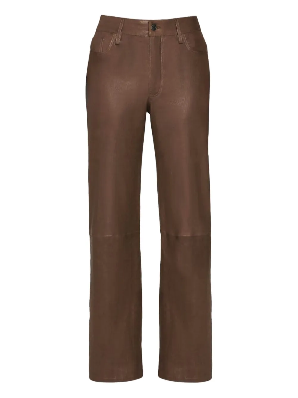 Frame Leather Trousers In Brown