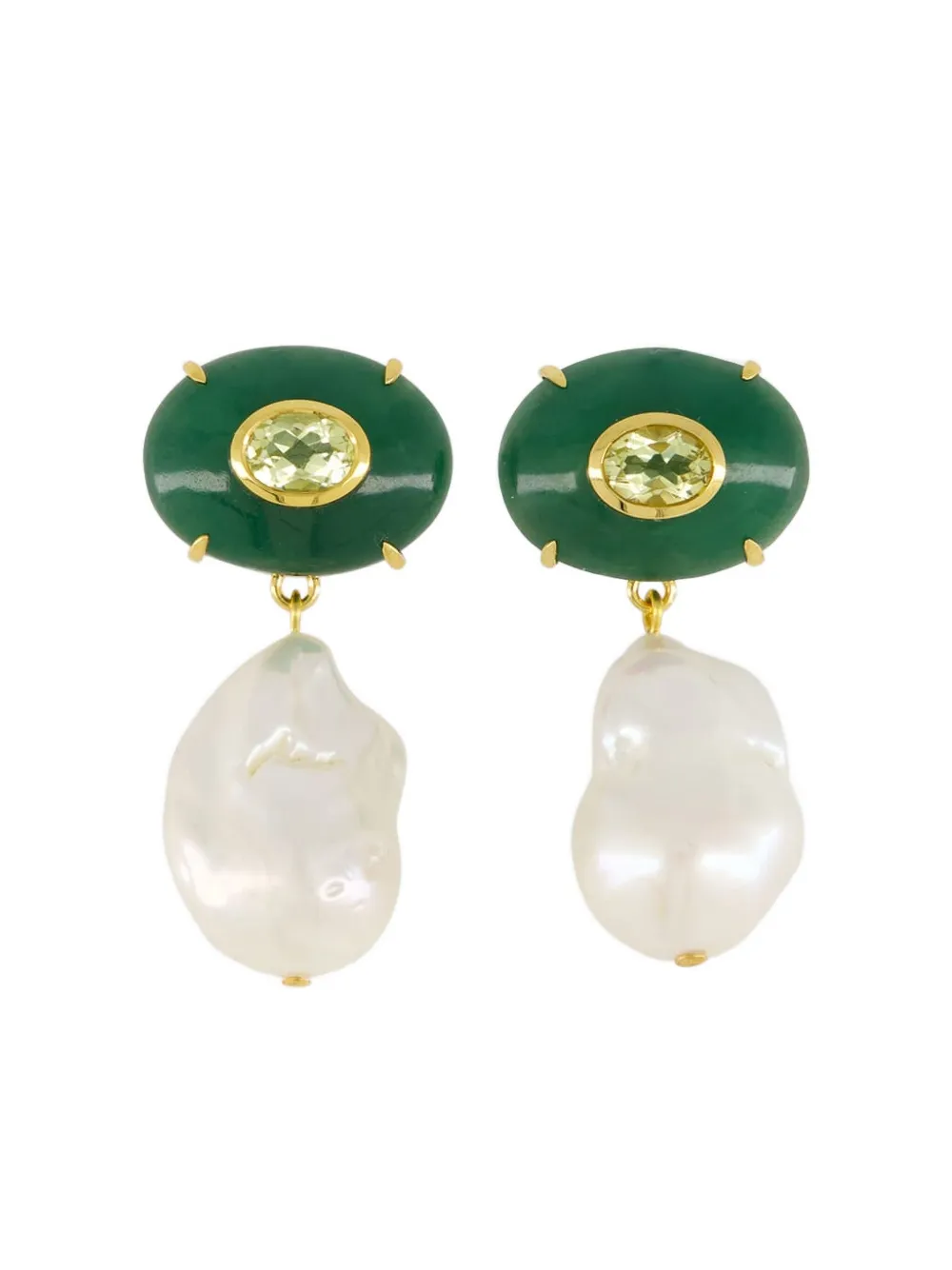 Lizzie Fortunato Orecchini con perle - Verde